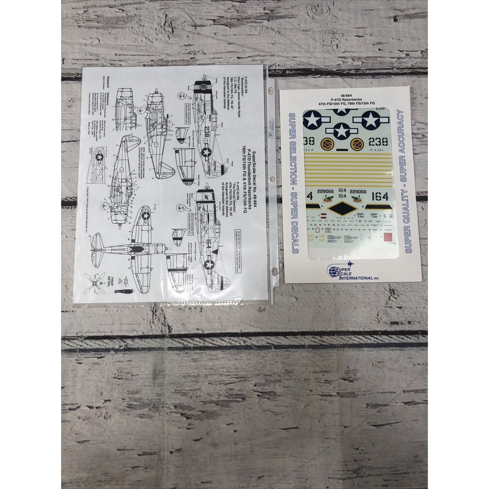 1/48 SuperScale 48-664 Decal P-47D Razorbacks 47th, 78th FS 15th FG Y